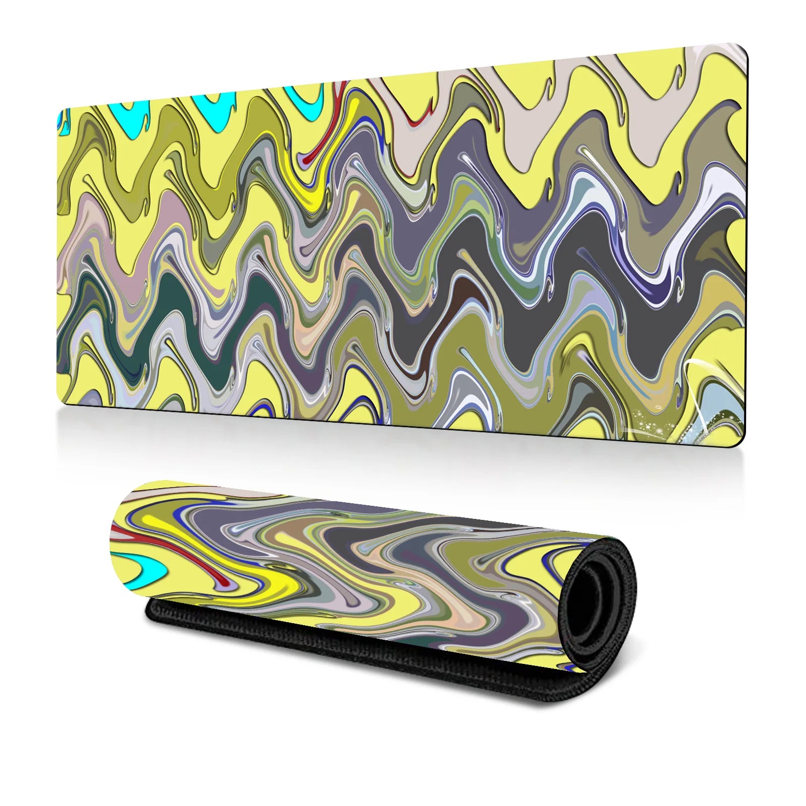 Abstract Fluid Mouse Pad Large Thermal Transfer for Laptop Keyboard Office Desk Pad Natural Rubber Big Mouse Pad-13
