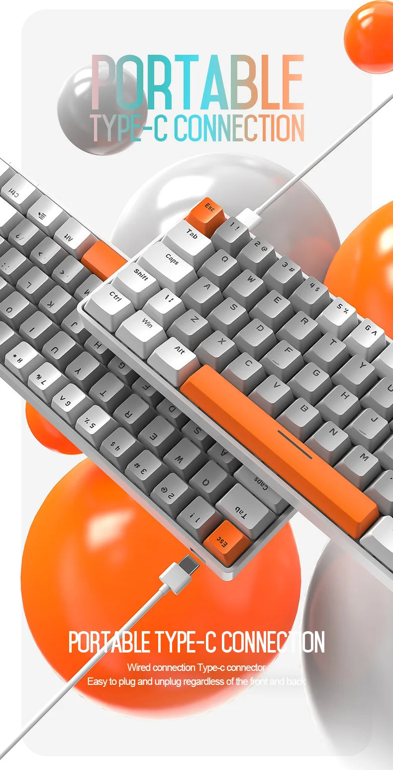 Free Wolf T60 Mechanical Keyboard Color Matching Customized Game Notebook Office Computer 62 Key Mini Keyboard-4