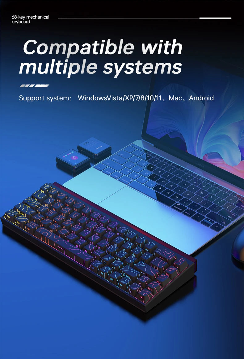 NK68 Terrain Keyboard: RGB Light Bar Mechanical Edition