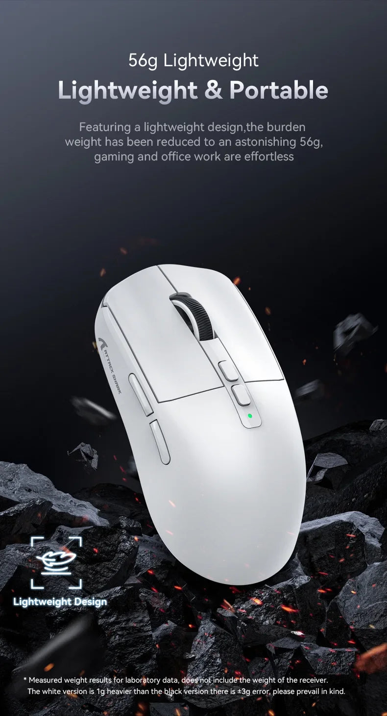 Attack Shark X6: Tri-Mode Wireless Gaming Mouse with Charging Dock