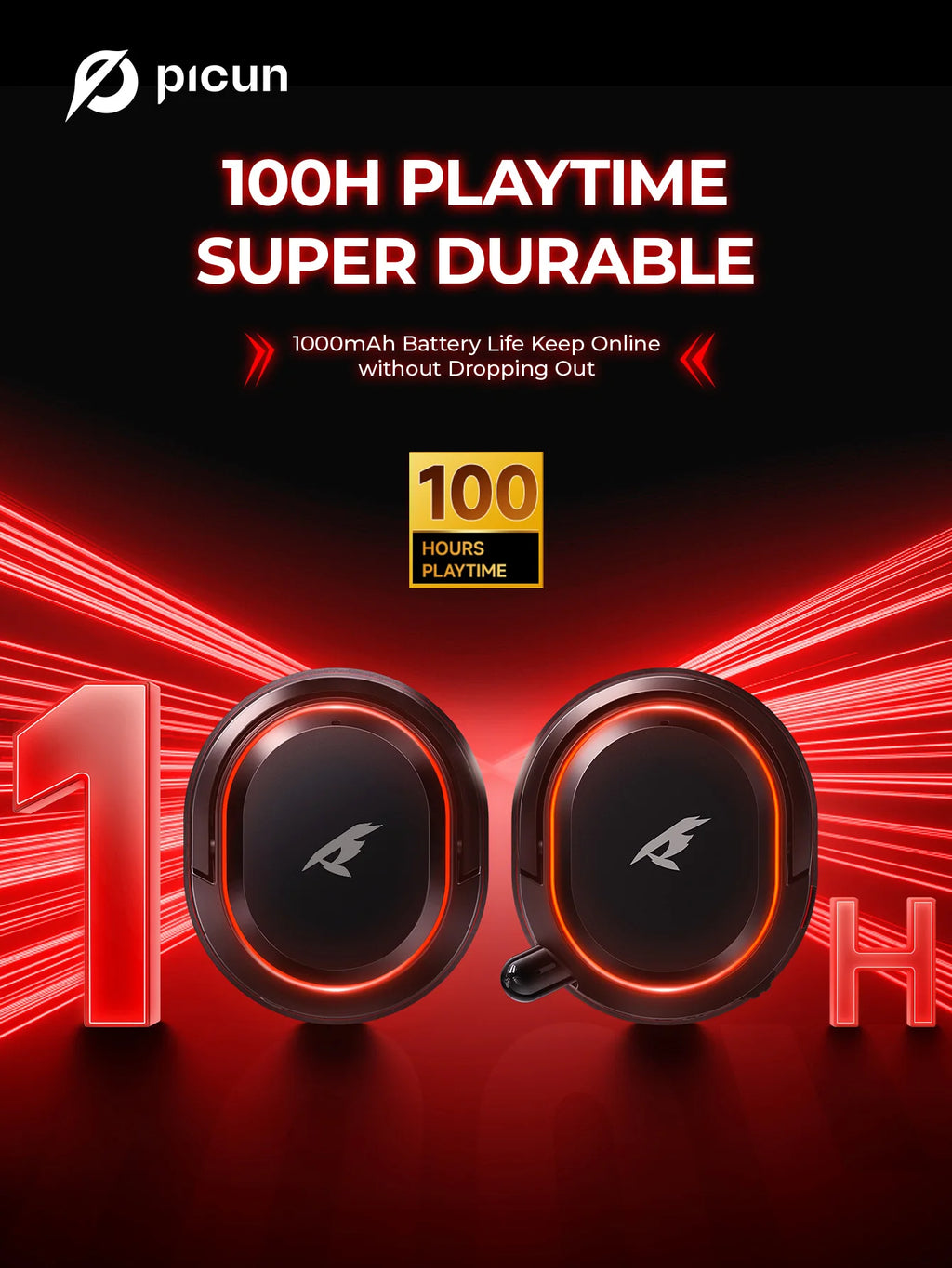 Picun G2 | 5ms Ultra-Low Latency Wireless Gaming Headset with 7.1 Audio