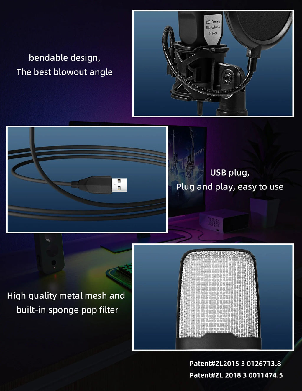 Microphone Titan USB: Professional RGB Streaming Kit