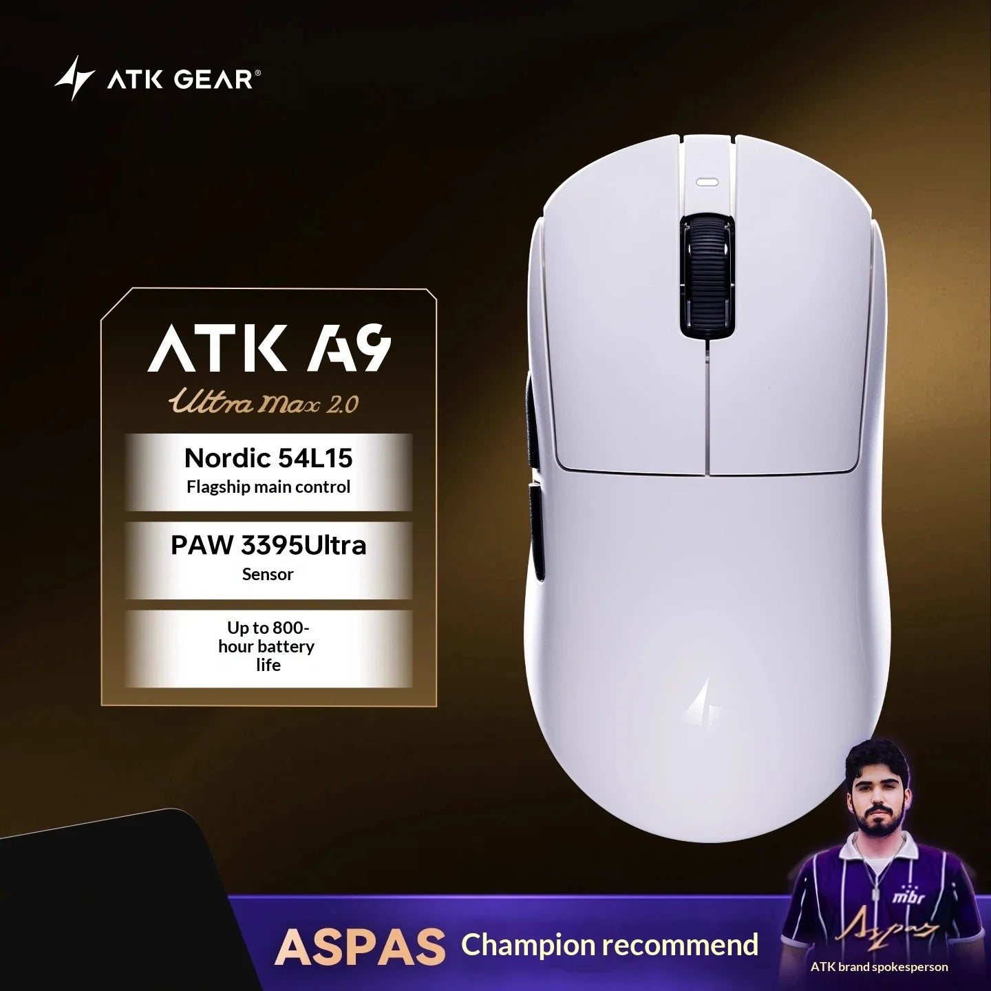 ATK Dragonfly A9 Ultimate: PAW3950 Ultra 8K Wireless Mouse