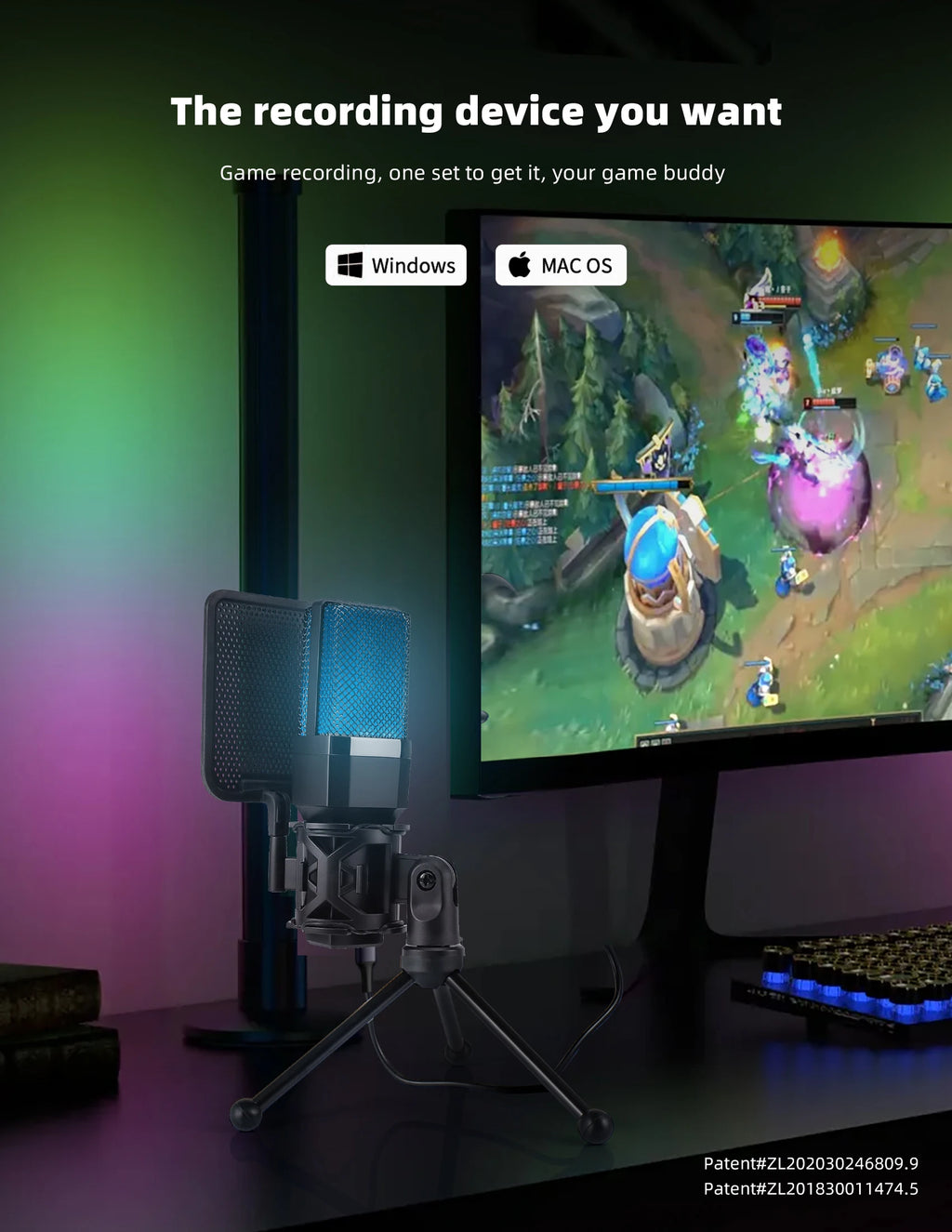 Microphone Titan USB: Professional RGB Streaming Kit
