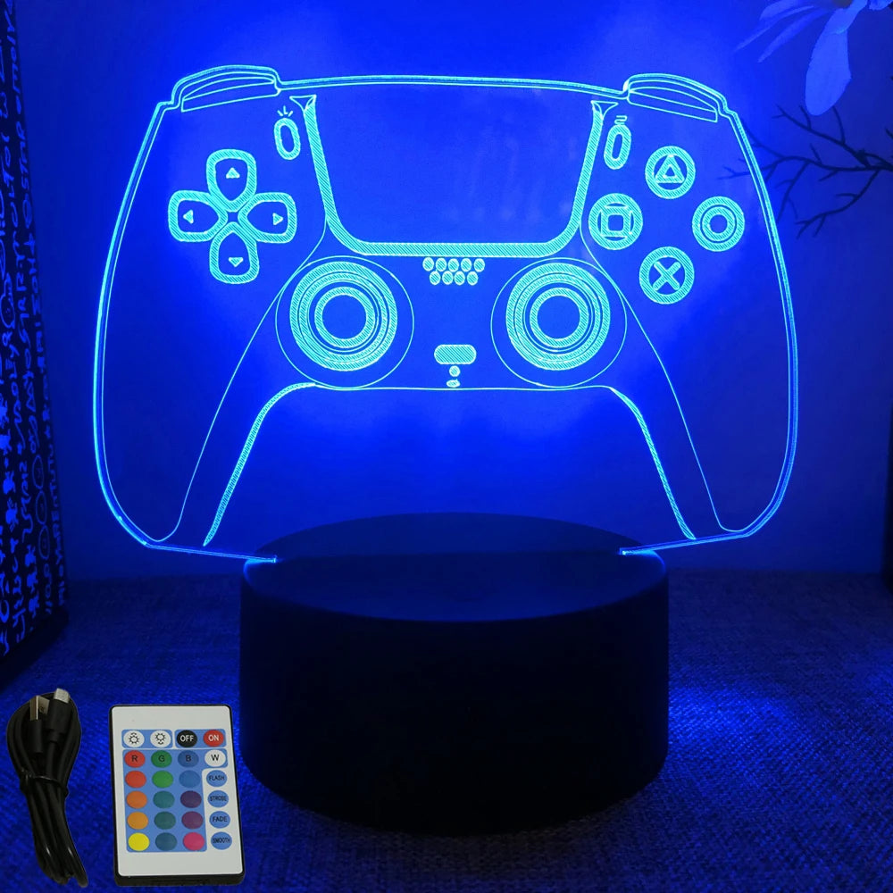 NEON GAMER 3D LED Lamp | RGB Night Light for Gaming Room Setup