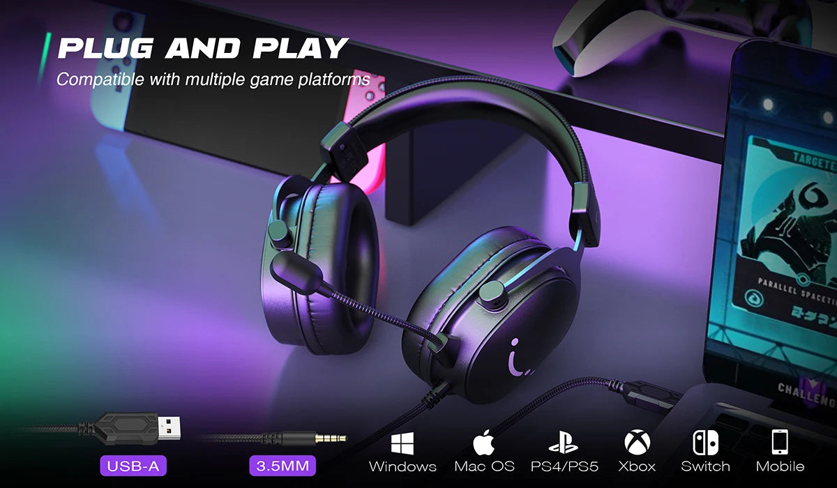 FIFINE H9 Professional Series | 7.1 Audio Headset with External Control Box