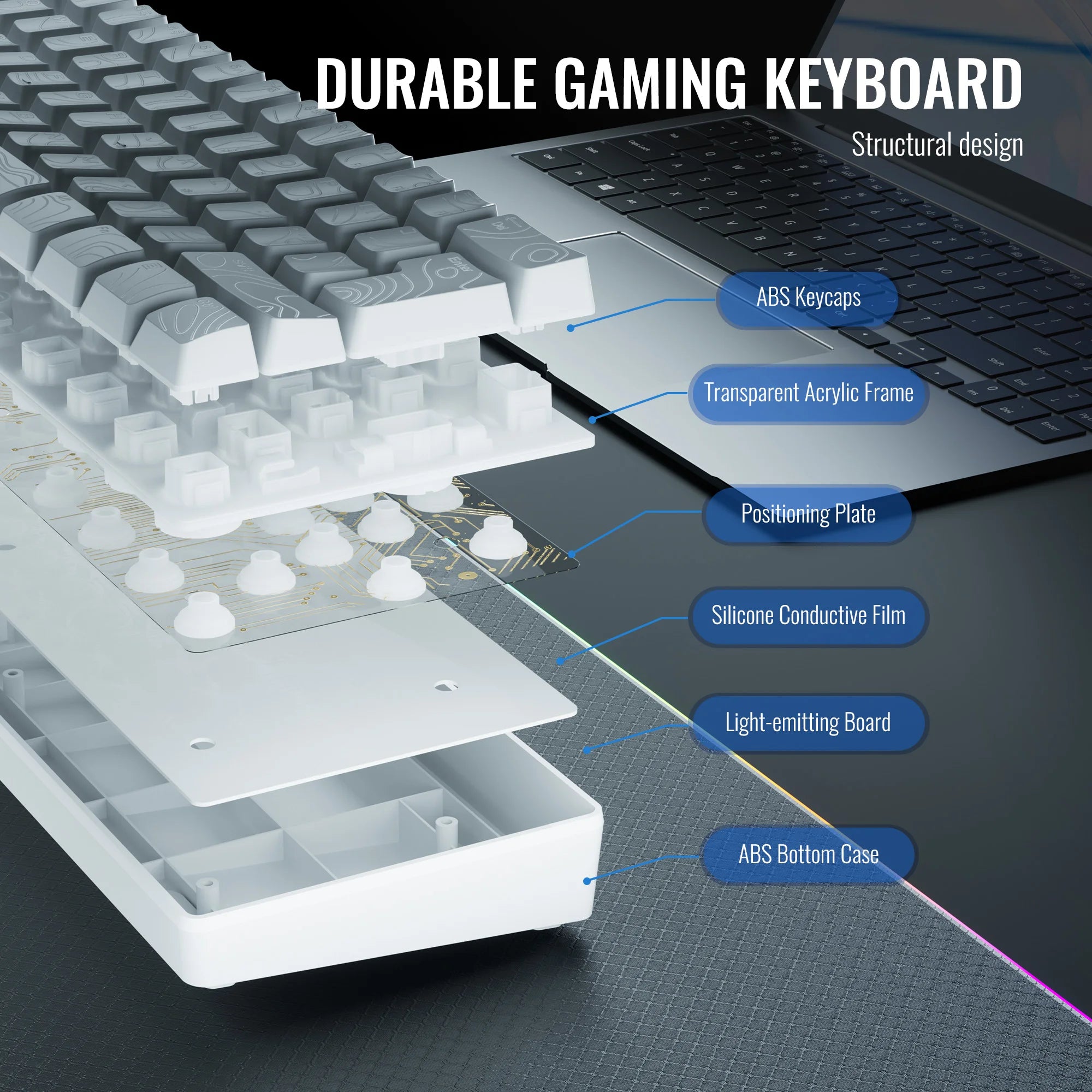 Ghost 60 Keyboard: Compact White RGB Edition