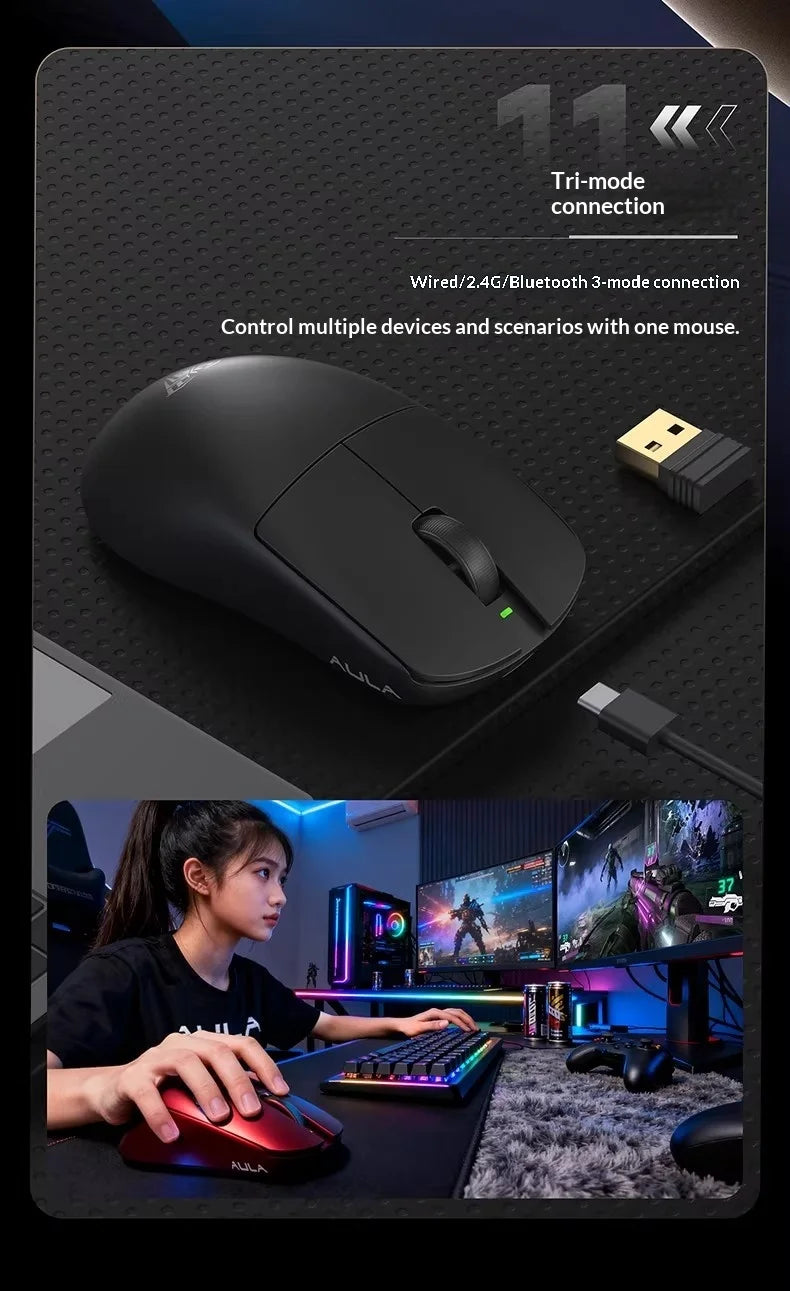 AULA X9 Max Ultra | PAW3950 Sensor & Dual 8KHz Wireless Gaming Mouse