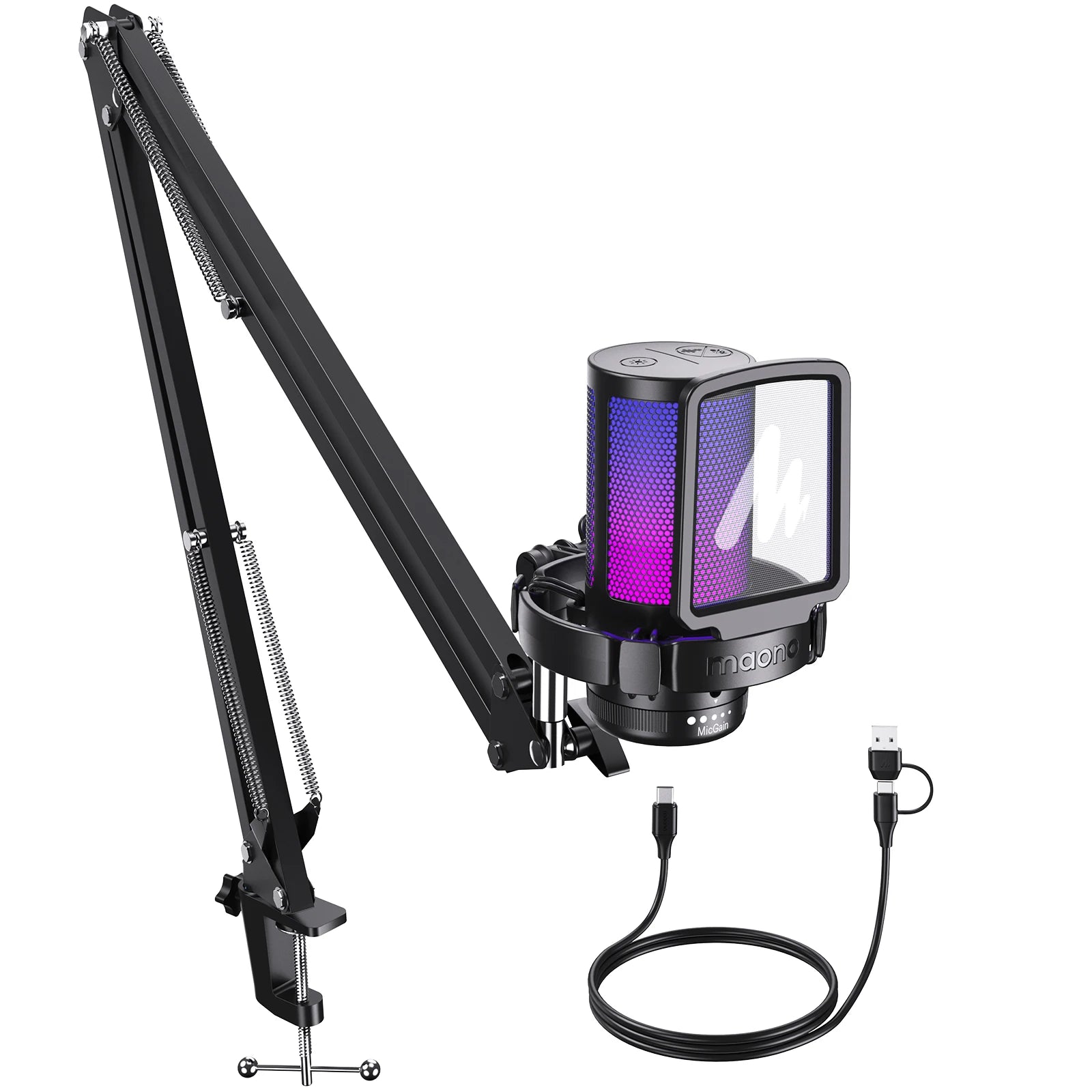 Maono DGM20S Professional USB Microphone – Noise Reduction Studio Edition