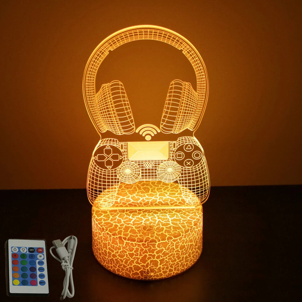 NEON GAMER 3D LED Lamp | RGB Night Light for Gaming Room Setup