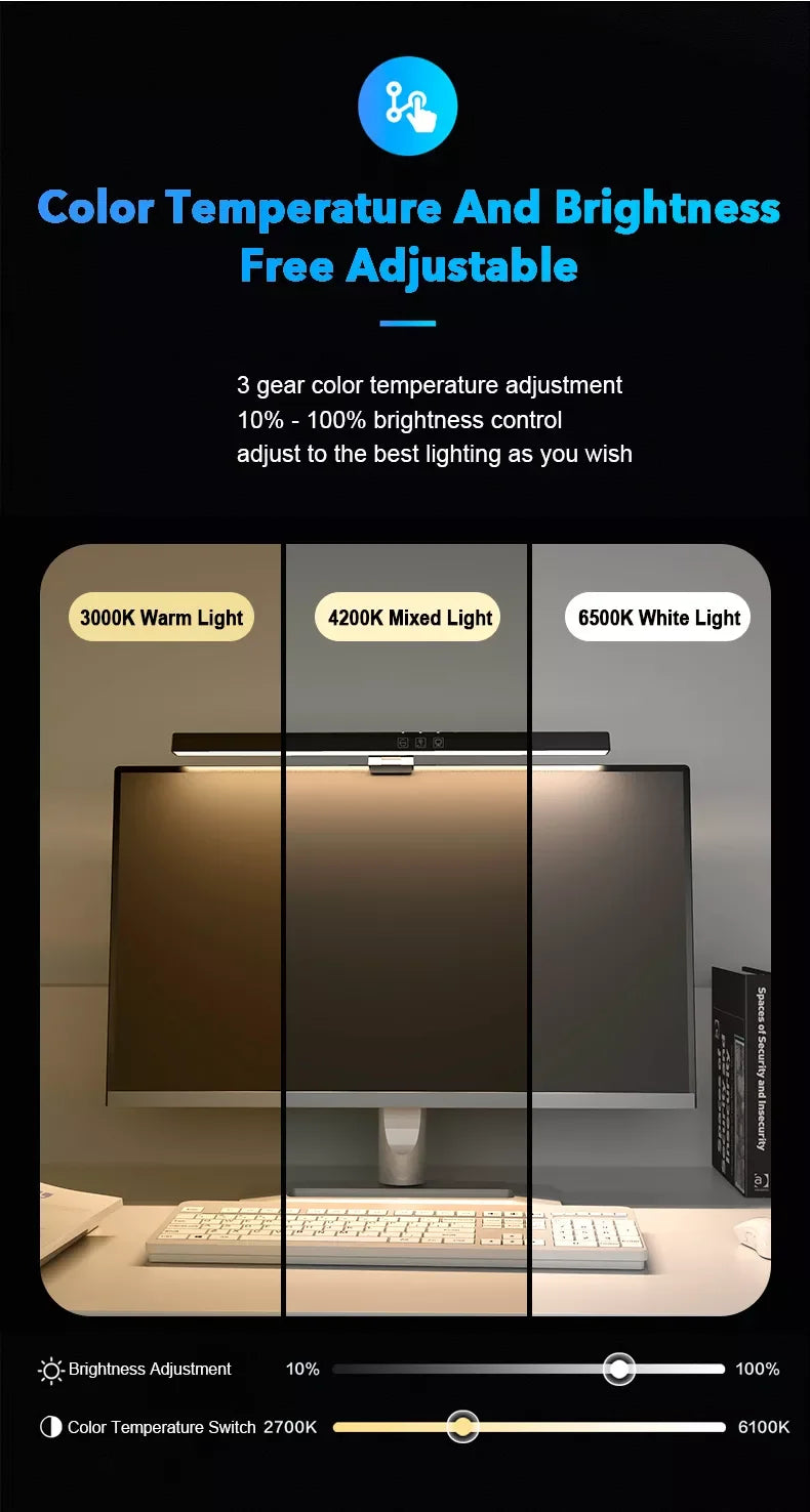 Lumina Pro: Dual-Source Monitor Light Bar with RGB Backlight
