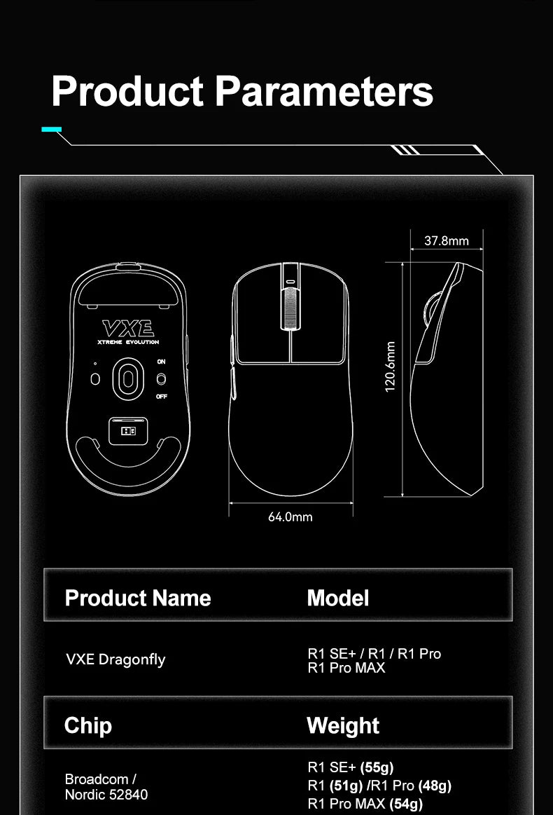 ATK VXE Dragonfly R1 – Pro MAX Edition | Ultra-Lightweight Gaming Mouse