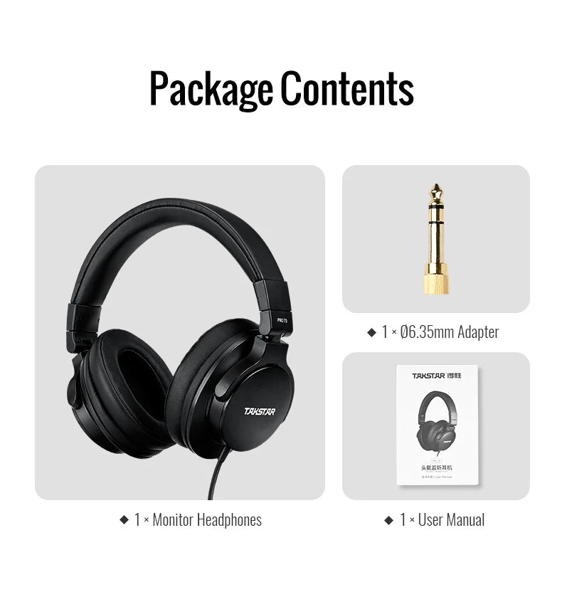 TAKSTAR PRO 70 – Fully Enclosed Professional Monitoring Headphones (Foldable)