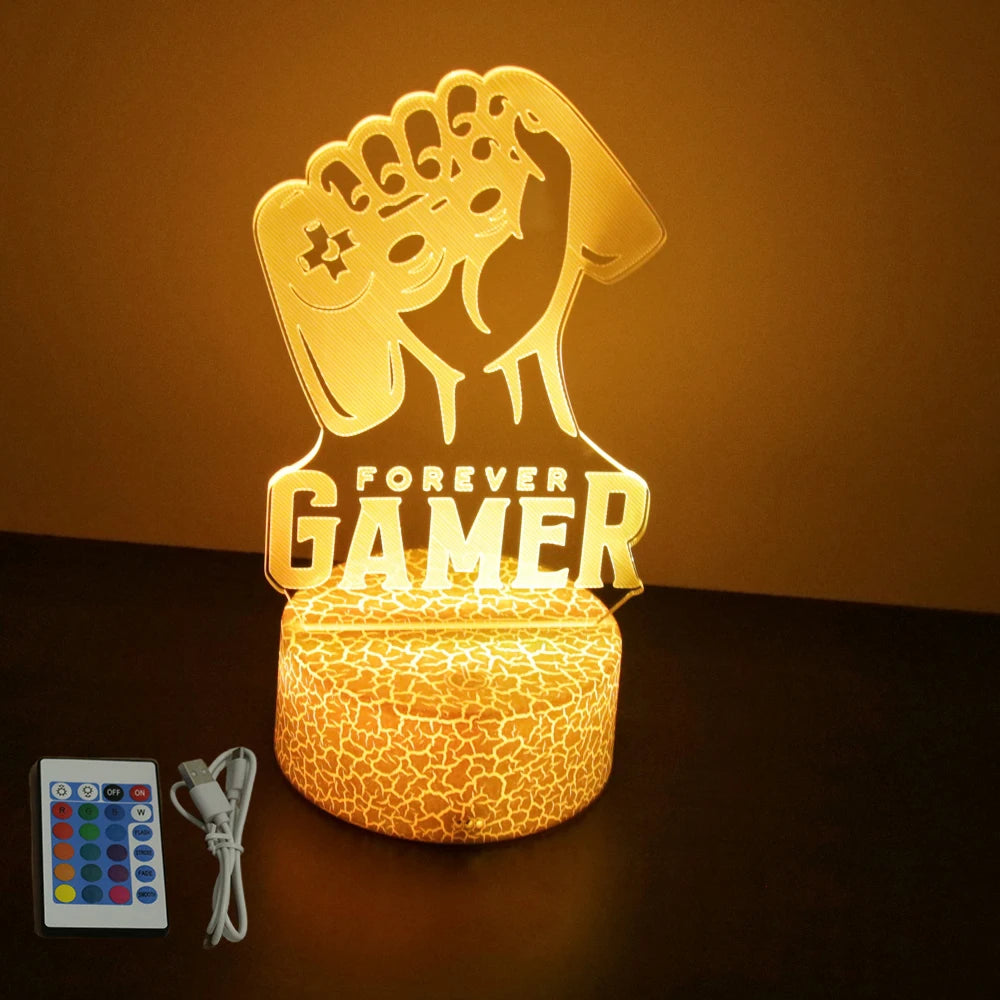 NEON GAMER 3D LED Lamp | RGB Night Light for Gaming Room Setup