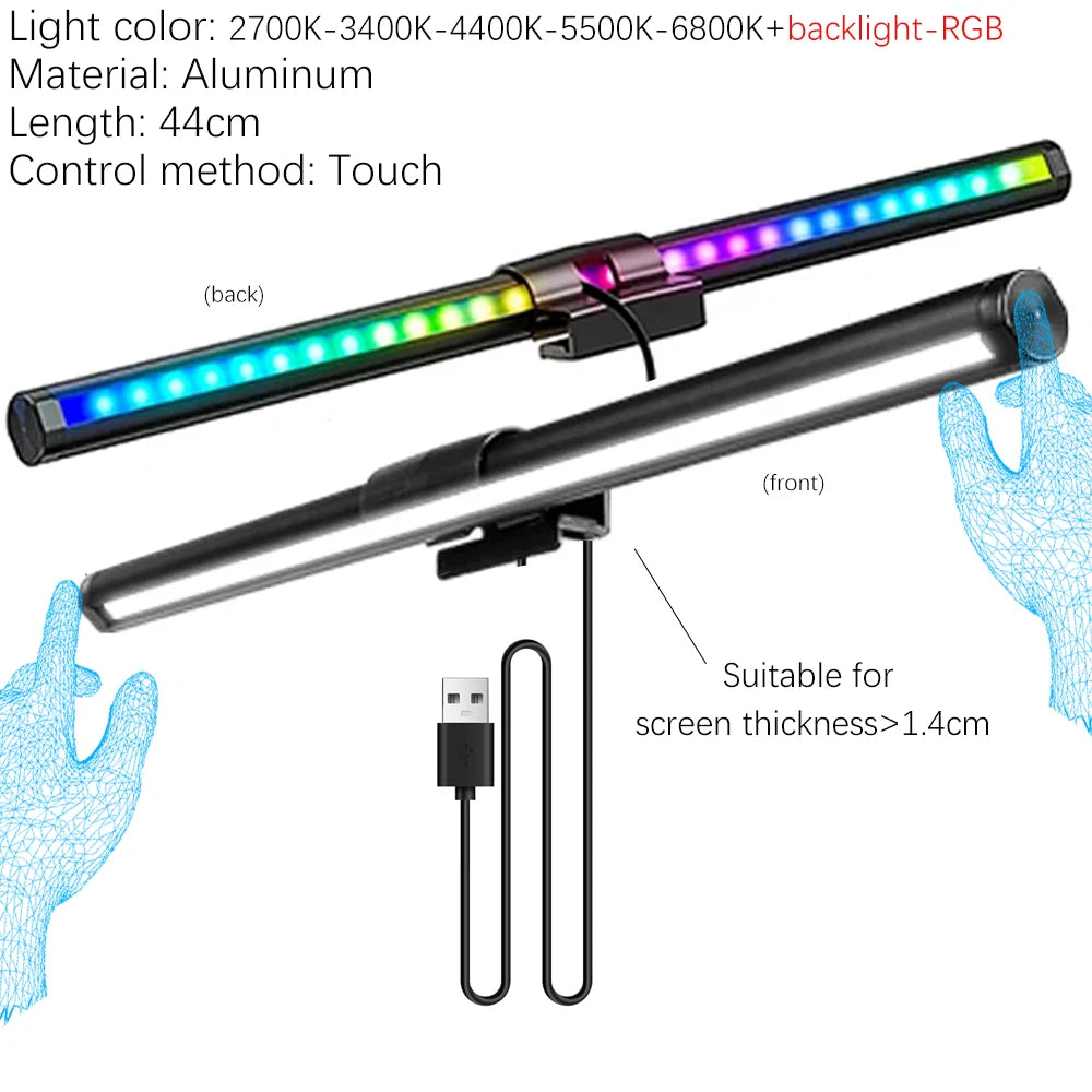Lumina Pro: Dual-Source Monitor Light Bar with RGB Backlight