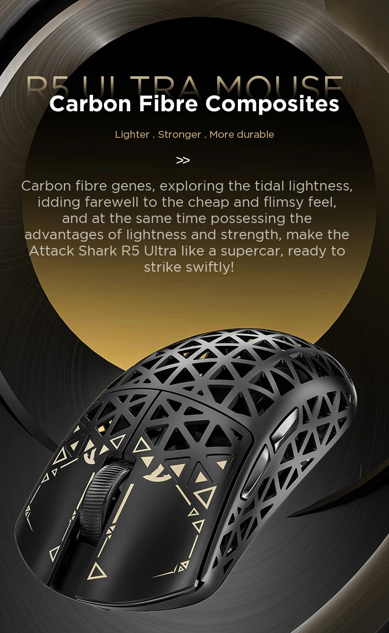 Attack Shark R5 Ultra: Carbon Fiber 8K Gaming Mouse