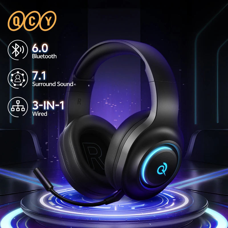 QCY Heroad V200 – Professional Bluetooth 6.0 Gaming Headset | 7.1 Series