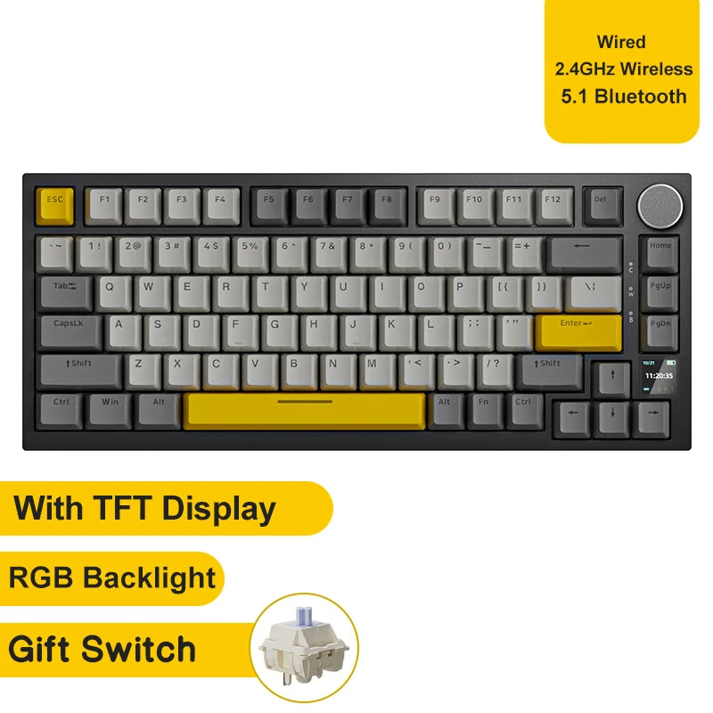 Ajazz AK820 Pro: 75% Mechanical Keyboard with TFT Smart Display