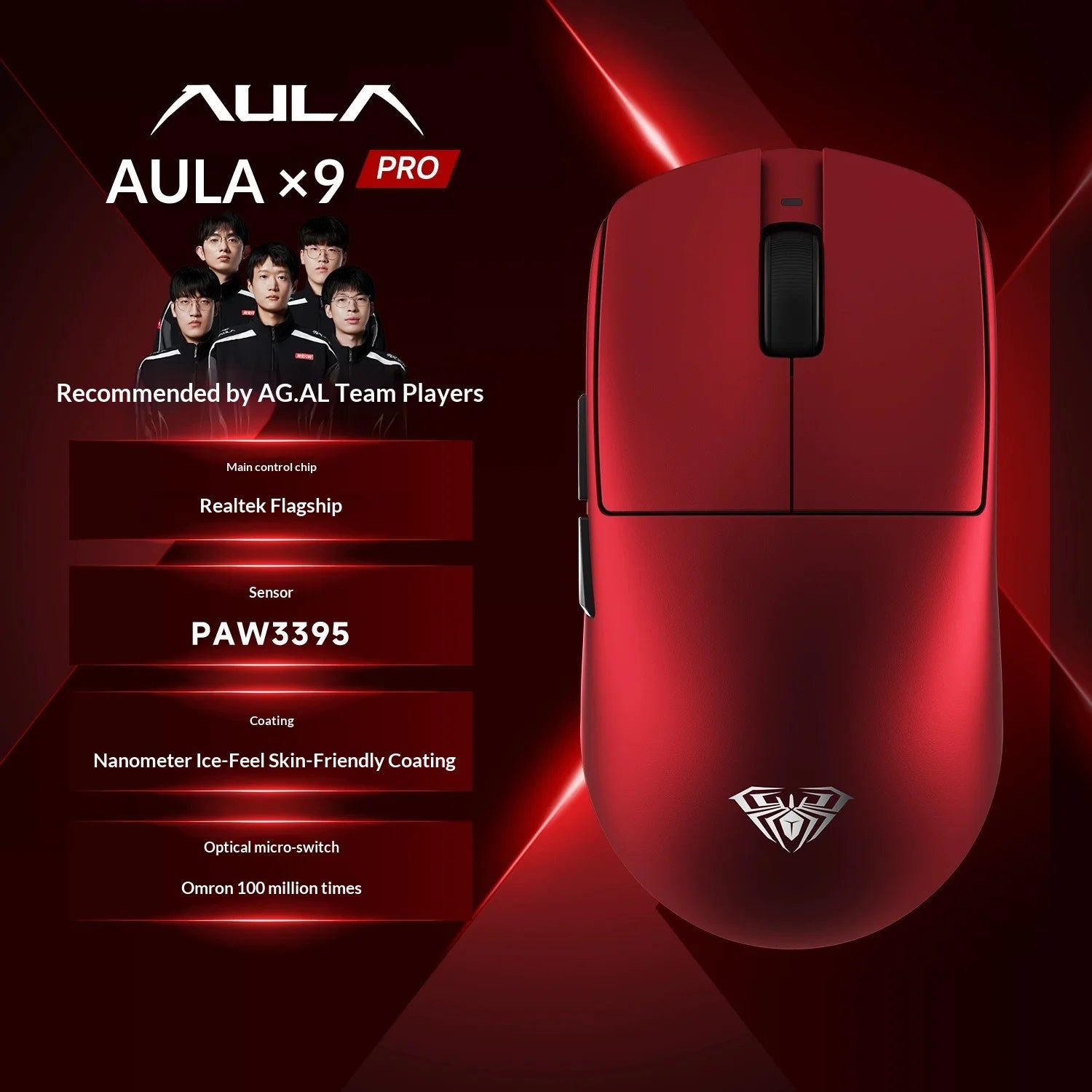 AULA X9 Max Ultra | PAW3950 Sensor & Dual 8KHz Wireless Gaming Mouse