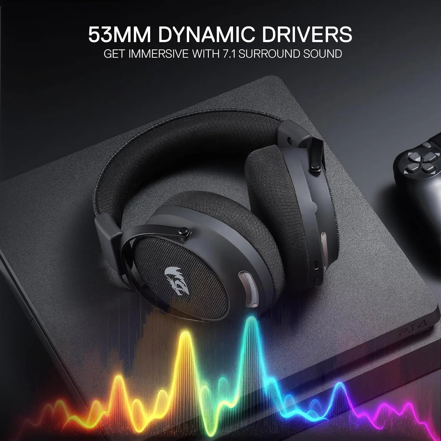 Redragon H858 Over-Ear Headset | Noise-Canceling Mic & 7.1 Audio