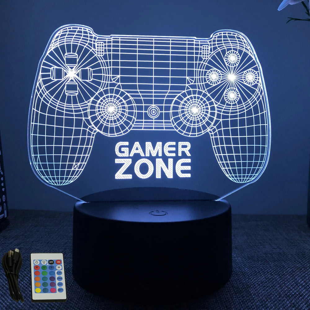 NEON GAMER 3D LED Lamp | RGB Night Light for Gaming Room Setup