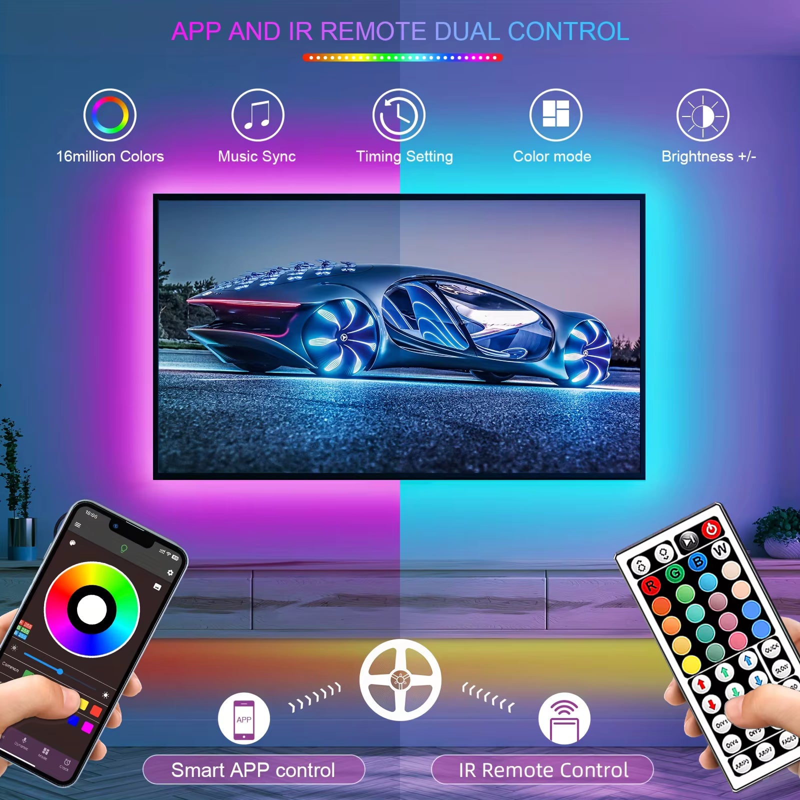 Smart LED Aura: Fita RGB com Controle via Aplicativo
