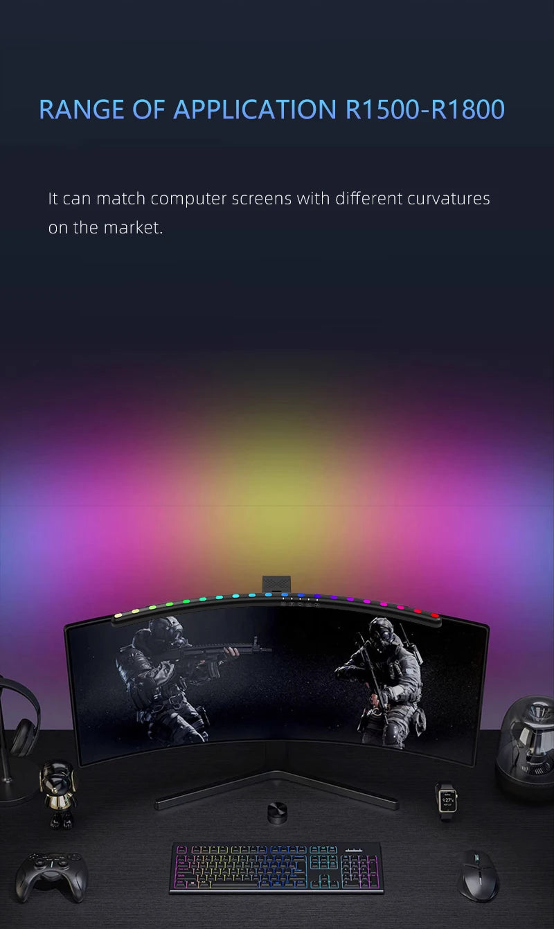Lumina Pro: Dual-Source Monitor Light Bar with RGB Backlight