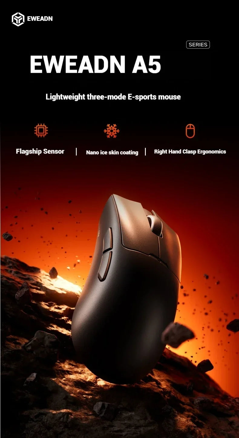 EWEADN A5 Pro Ultra-Light | Sensor PAW3395 26K DPI & Tri-Mode