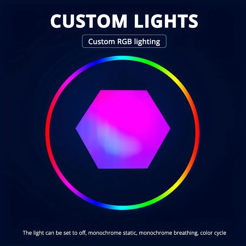 RGB Smart Hexagon Lamps: Music Rhythm Sync & App-Controlled Ambient Light