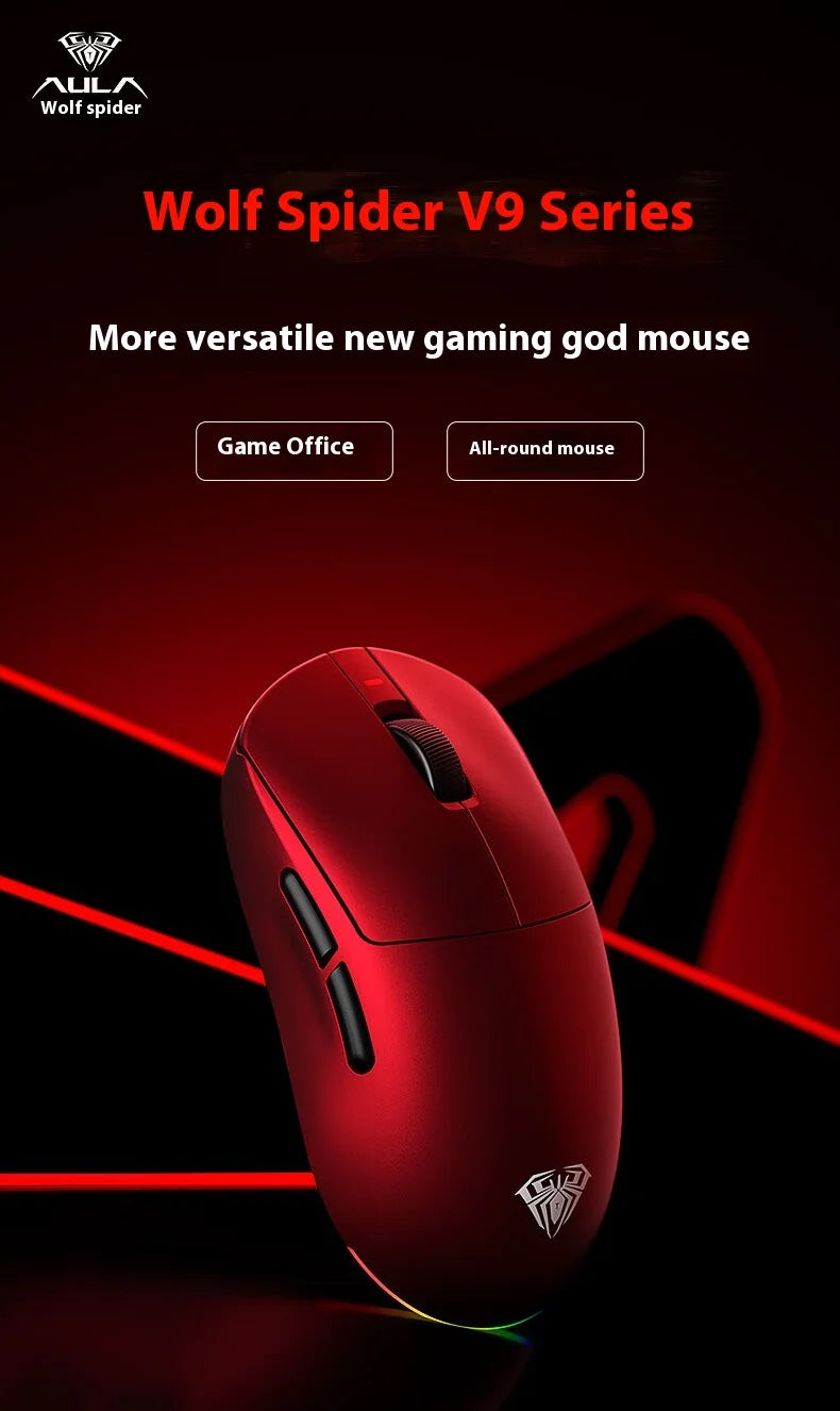 AULA V9+ Tri-Mode Wireless Mouse – Pro E-sports Performance Series