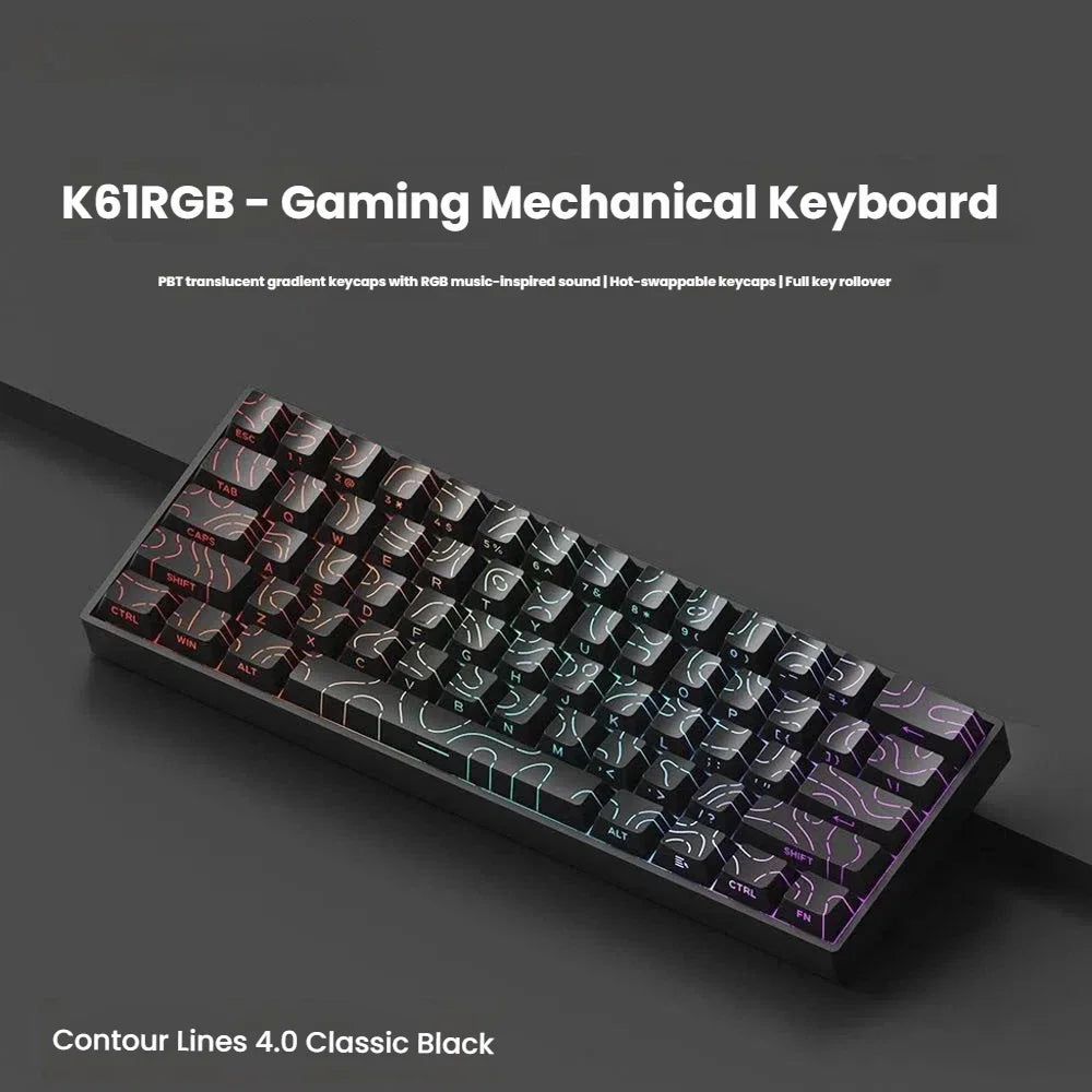 K61 USB Mini Mechanical Keyboard – Professional Hot-Swappable Gaming Series