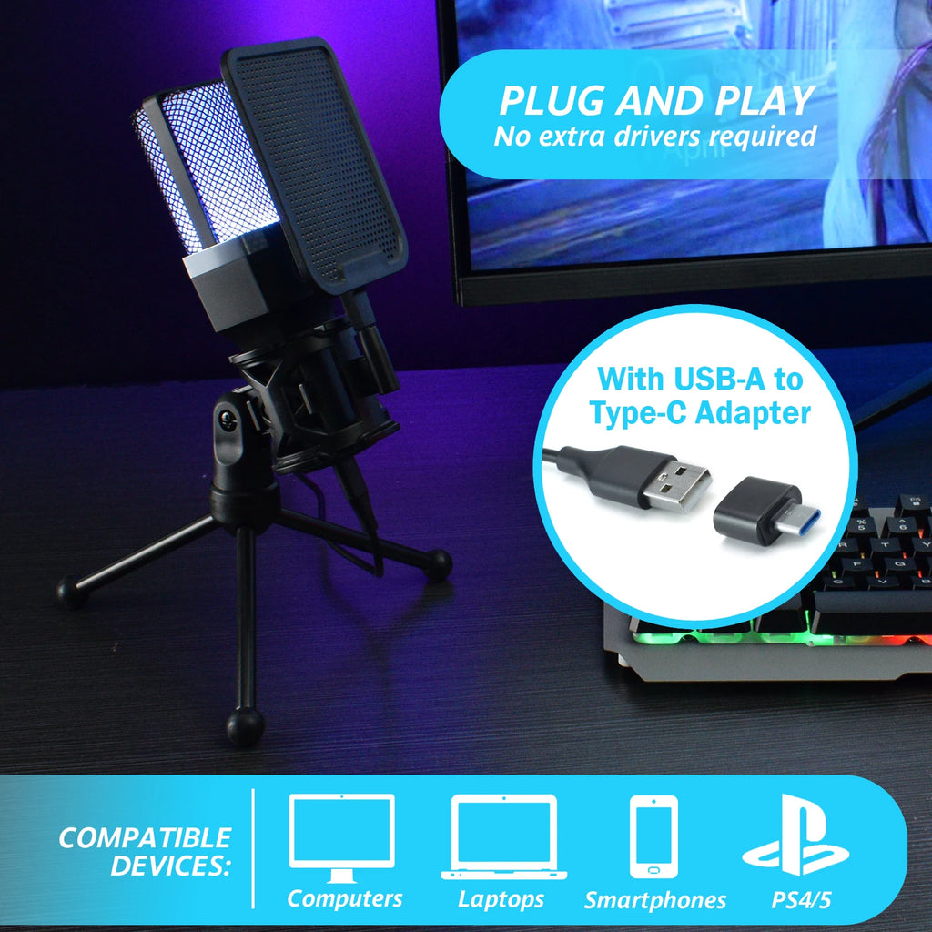 Microphone Titan USB: Professional RGB Streaming Kit