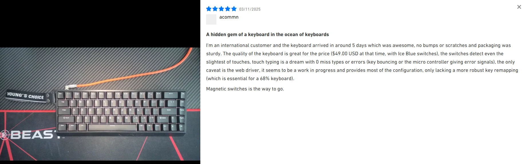 Ace 68 Pro Keyboard: 8K Hz Hall Effect Magnetic Edition