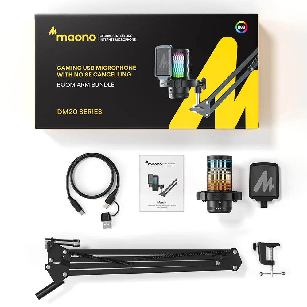 Maono DGM20S Professional USB Microphone – Noise Reduction Studio Edition