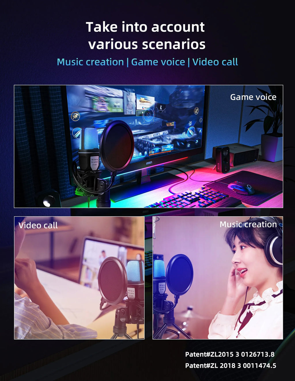Microphone Titan USB: Professional RGB Streaming Kit
