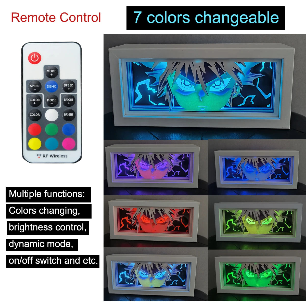 3D Anime Paper-Cut Shadow Lamp | Multi-Color Remote Night Light