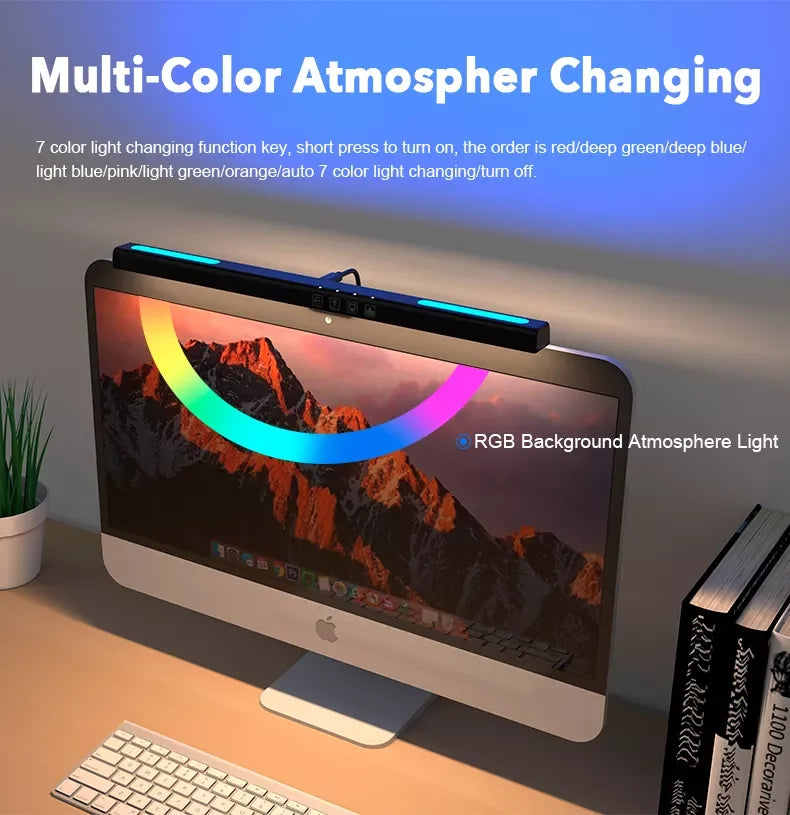 Lumina Pro: Dual-Source Monitor Light Bar with RGB Backlight