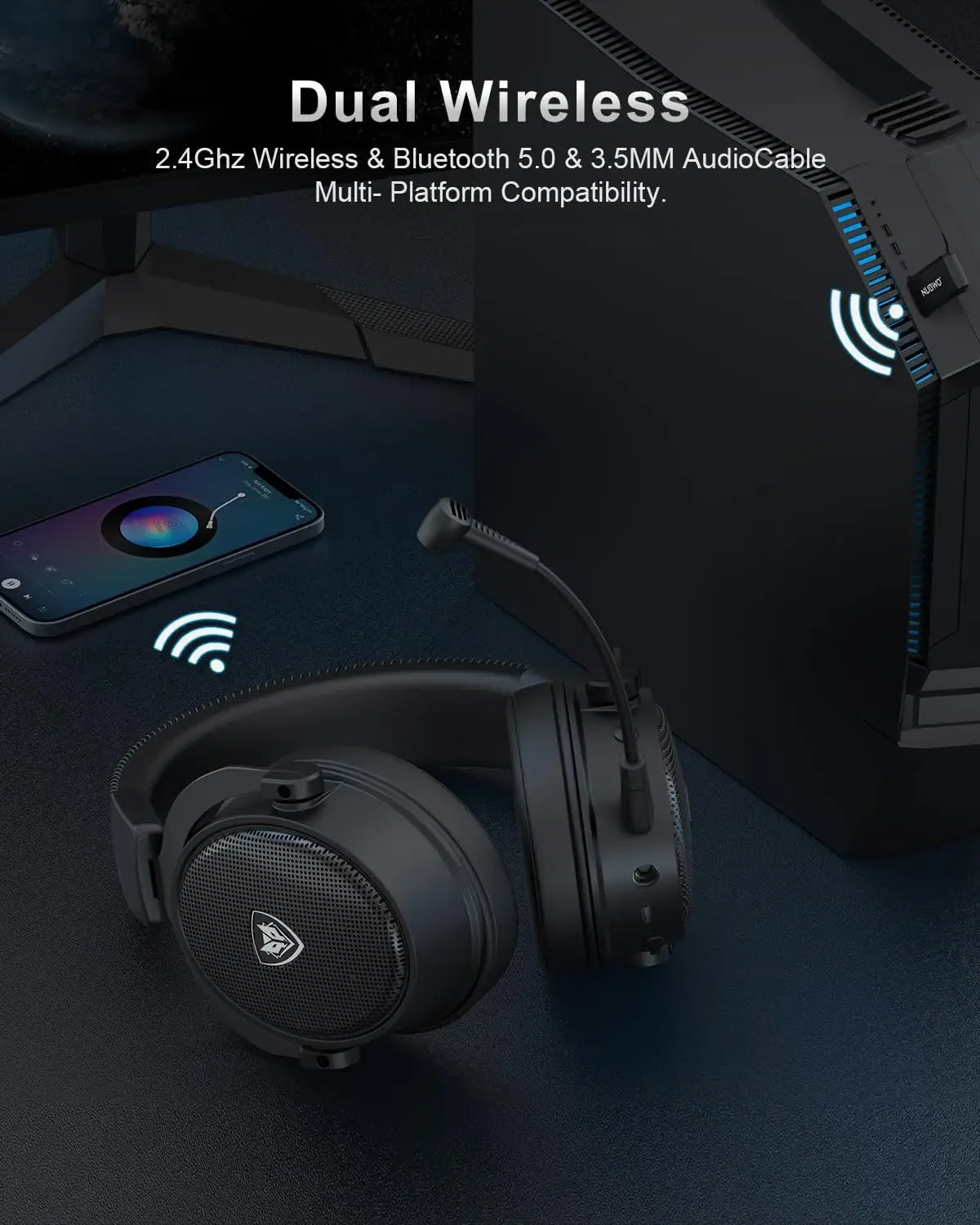 NUBWO G07 | Ultra-Low Latency 2.4GHz Wireless Gaming Headset