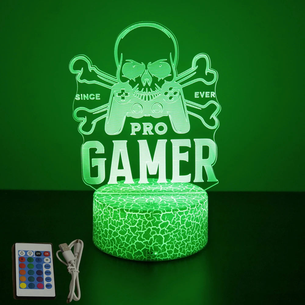 NEON GAMER 3D LED Lamp | RGB Night Light for Gaming Room Setup
