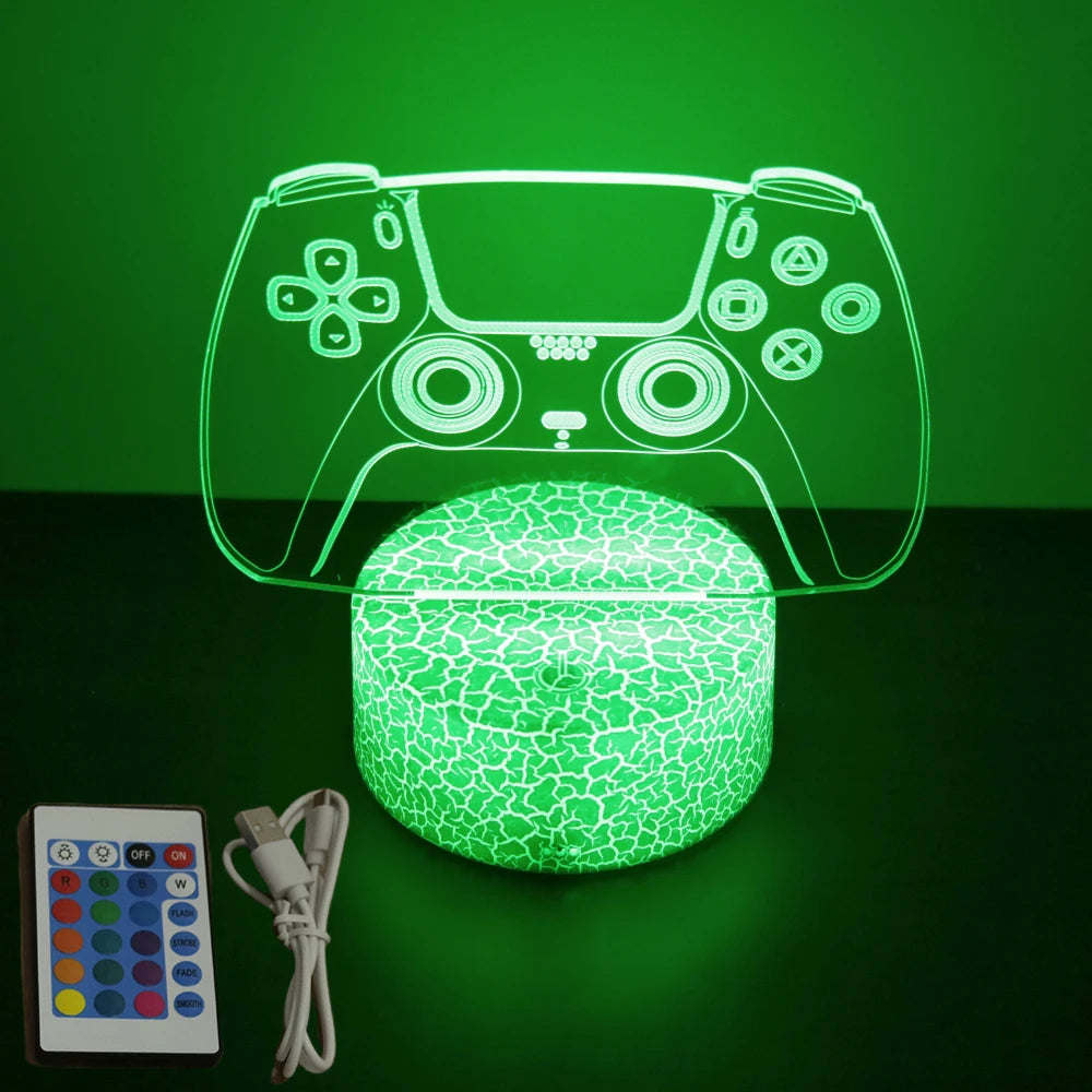 NEON GAMER 3D LED Lamp | RGB Night Light for Gaming Room Setup