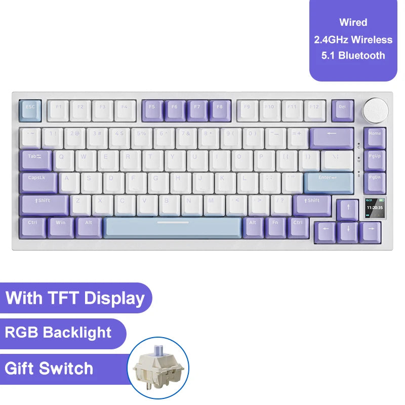 Ajazz AK820 Pro: 75% Mechanical Keyboard with TFT Smart Display