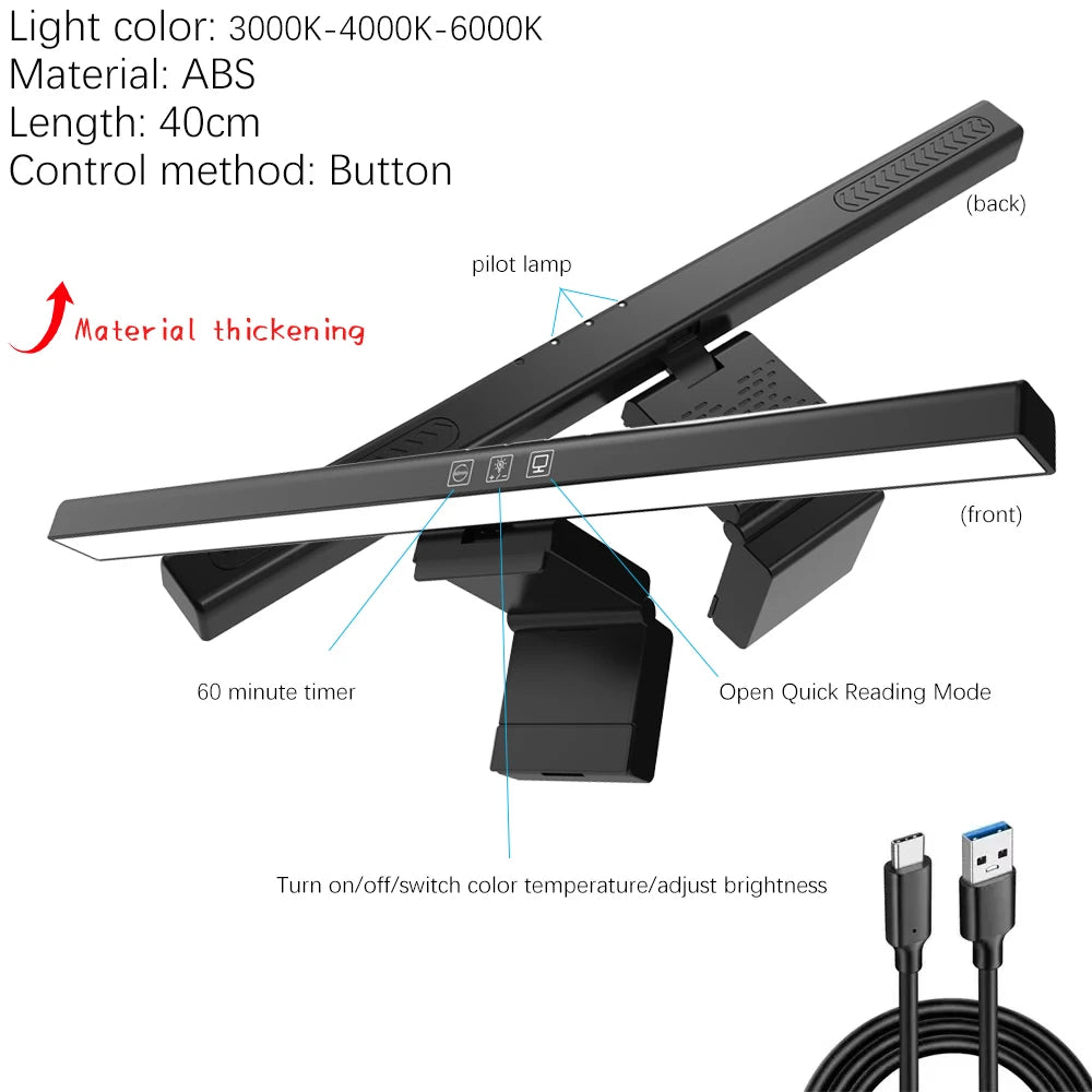 Lumina Pro: Dual-Source Monitor Light Bar with RGB Backlight