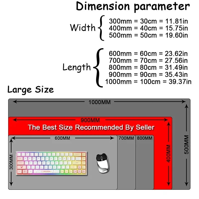 Sakura Anime XXL Gaming Desk Mat – Gray Cherry Blossom Keyboard Pad