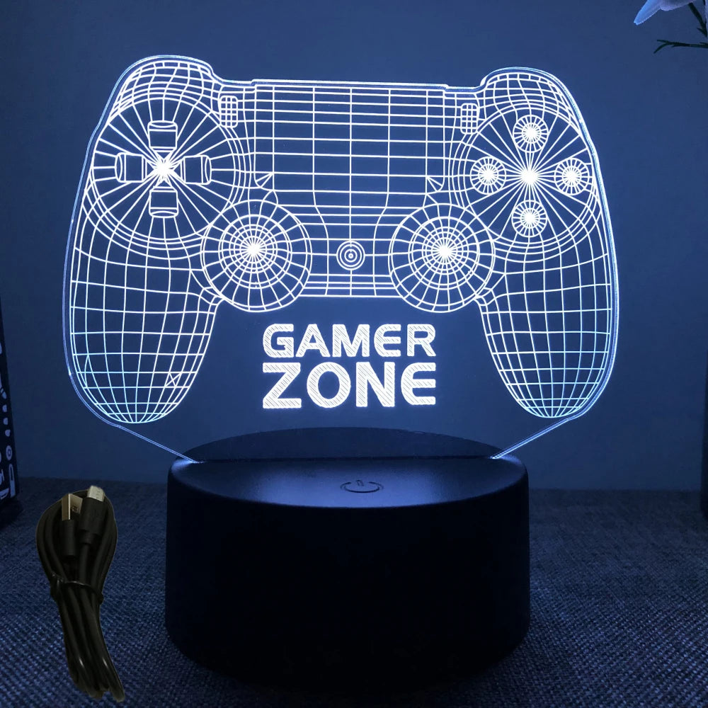 NEON GAMER 3D LED Lamp | RGB Night Light for Gaming Room Setup