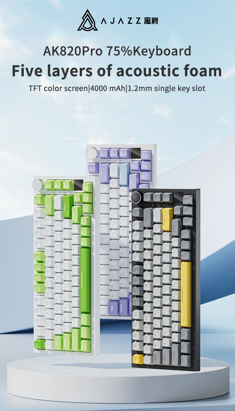 Ajazz AK820 Pro: 75% Mechanical Keyboard with TFT Smart Display