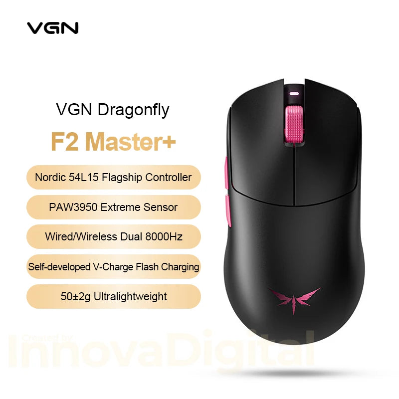 VXE Dragonfly F2 Ultra: PAW3950 Flagship 8K Wireless Mouse