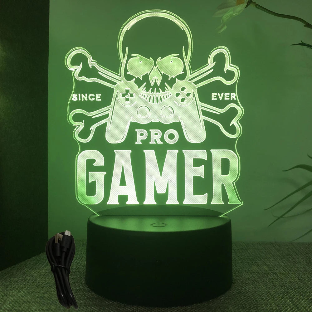 NEON GAMER 3D LED Lamp | RGB Night Light for Gaming Room Setup