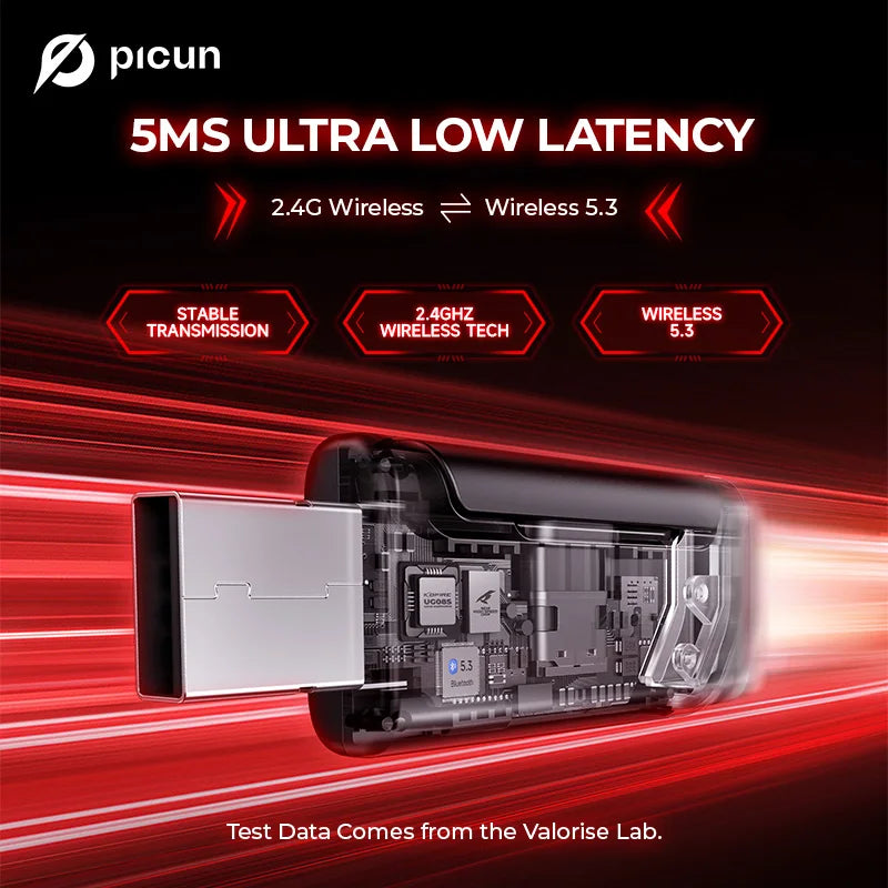 Picun G2 | 5ms Ultra-Low Latency Wireless Gaming Headset with 7.1 Audio