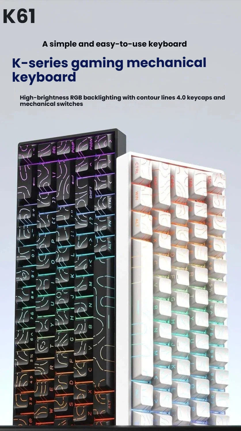 K61 USB Mini Mechanical Keyboard – Professional Hot-Swappable Gaming Series