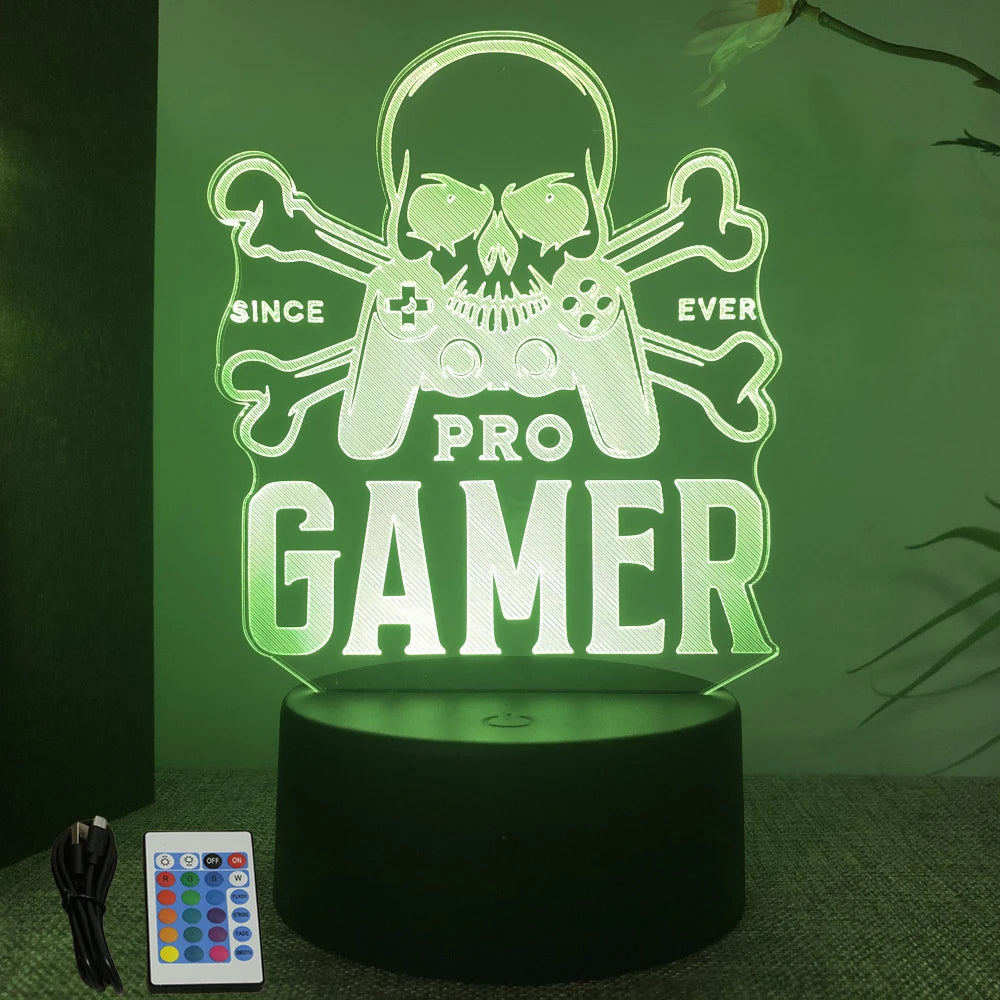 NEON GAMER 3D LED Lamp | RGB Night Light for Gaming Room Setup
